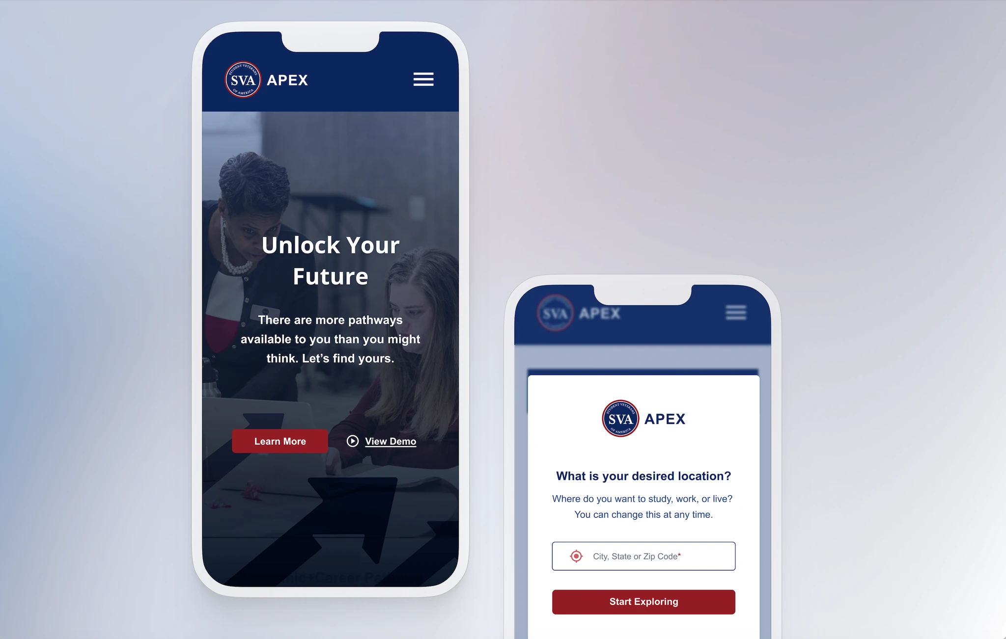 APEX career platform — dashboard and onboarding overview